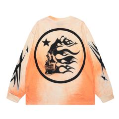 Hellstar Skull banknotes Print Washed Version Long-Sleeve T-Shirt