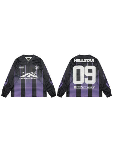 Hellstar Black and purple mesh patchwork Long Sleeve T-Shirt