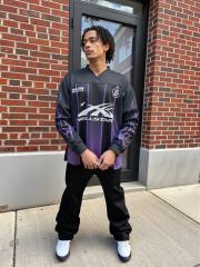 Hellstar Black and purple mesh patchwork Long Sleeve T-Shirt