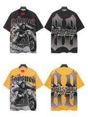 28437317 Skeleton Cycling Print Washed Version Tee 2 colors