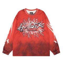 Hellstar Worn logo Print Washed Version Long-Sleeve T-Shirt