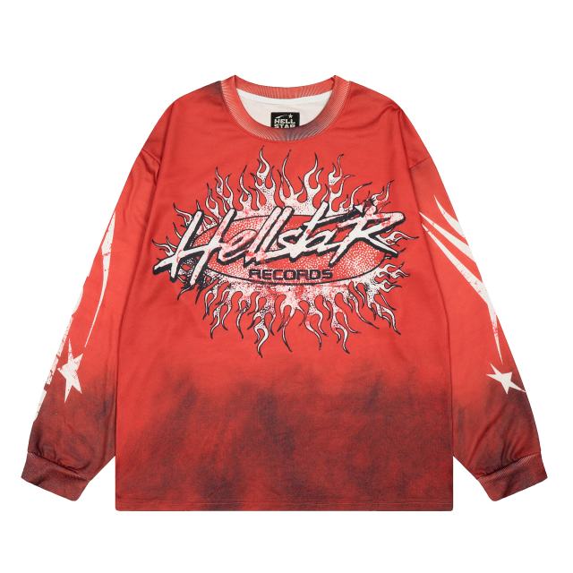 Hellstar Worn logo Print Washed Version Long-Sleeve T-Shirt