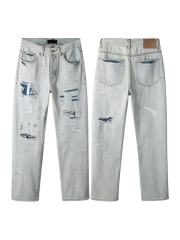 1:1 quality version 28468709 Blue ripped straight-leg Jeans