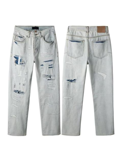 1:1 quality version 28468709 Blue ripped straight-leg Jeans