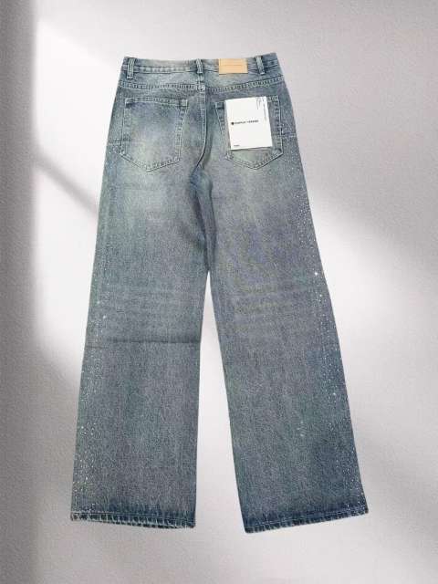 1:1 quality version 8472485 Full-printed Rhinondiamond wide-leg jeans