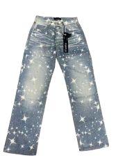 1:1 quality version 28367495 Star Print Rhinestone jeans