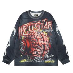 Hellstar 1092 Brain Print Washed Version Long-Sleeve T-Shirt