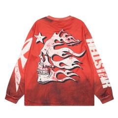 Hellstar Worn logo Print Washed Version Long-Sleeve T-Shirt