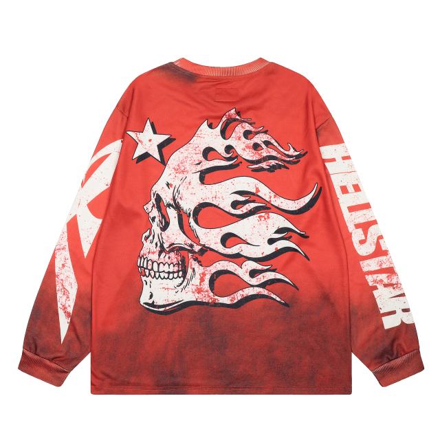 Hellstar Worn logo Print Washed Version Long-Sleeve T-Shirt