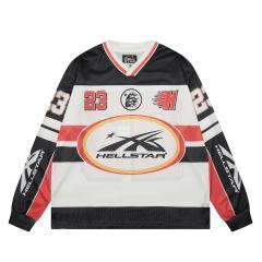 Hellstar Color-blocking logo printed mesh Long Sleeve T-Shirt