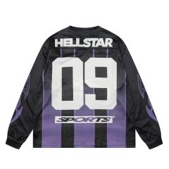 Hellstar Black and purple mesh patchwork Long Sleeve T-Shirt