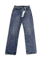 1:1 quality version 28360218 White Splash-Print Straight-Leg Jeans