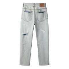 1:1 quality version 28468709 Blue ripped straight-leg Jeans