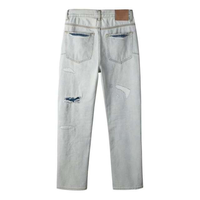 1:1 quality version 28468709 Blue ripped straight-leg Jeans