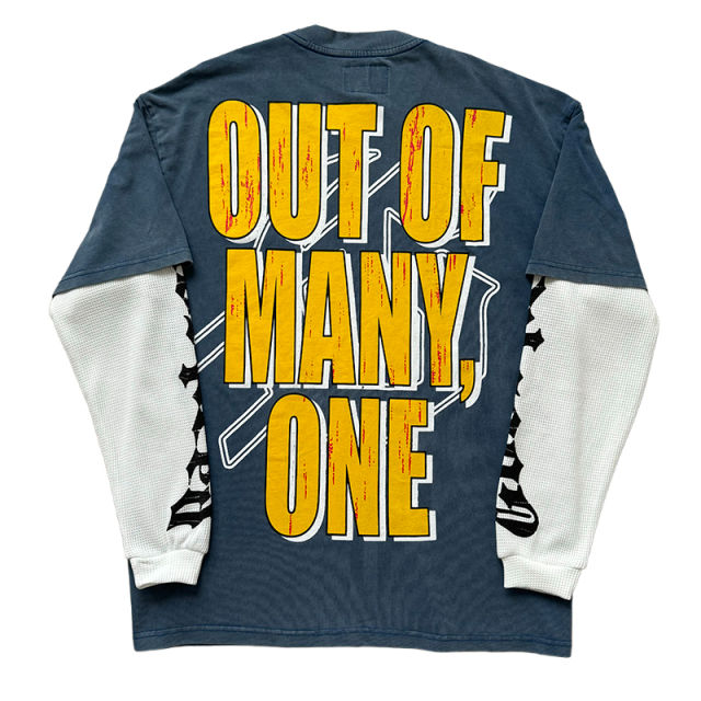28452119 Robot Printed Washed Version Long Sleeve T-Shirt 3 colors