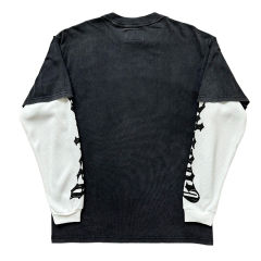 28470963 Skull Glitter Bio-Print Washed Version Long-Sleeve T-Shirt