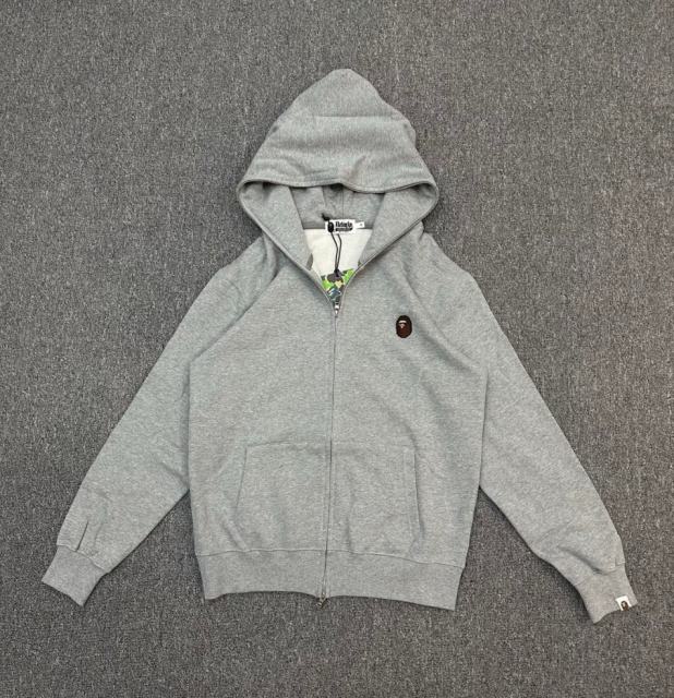 [Best Quality] 1:1 Bape Basic Ape Embroidery Logo Hoodie Gray