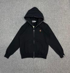 [Best Quality] 1:1 Bape Basic Ape Embroidery Logo Hoodie Black