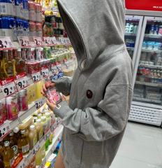 [Best Quality] 1:1 Bape Basic Ape Embroidery Logo Hoodie Gray