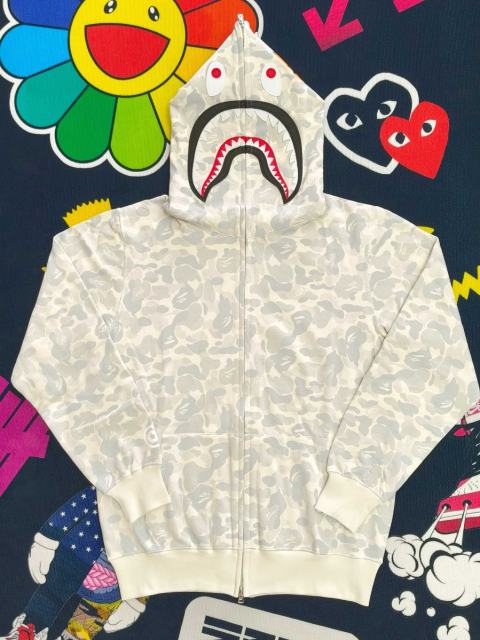 [Best Quality] 1:1 Bape Double Hood Harajuku Limited White Camo Shark Hoodie