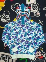 [Best Quality] 1:1 Bape Double Hood ABC Camo Shark Hoodie