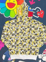 [Best Quality] 1:1 Bape Double Hood GINZA Limited Green Camo Shark Hoodie