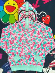 [Best Quality] 1:1 Bape Double Hood Miami Camo Shark Hoodie