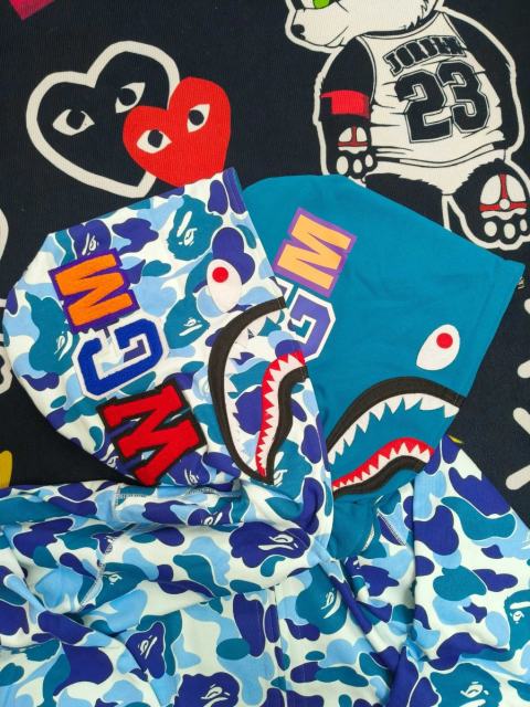 [Best Quality] 1:1 Bape Double Hood ABC Camo Shark Hoodie
