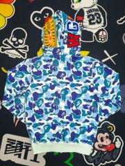 [Best Quality] 1:1 Bape Double Hood ABC Camo Shark Hoodie