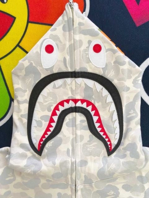 [Best Quality] 1:1 Bape Double Hood Harajuku Limited White Camo Shark Hoodie