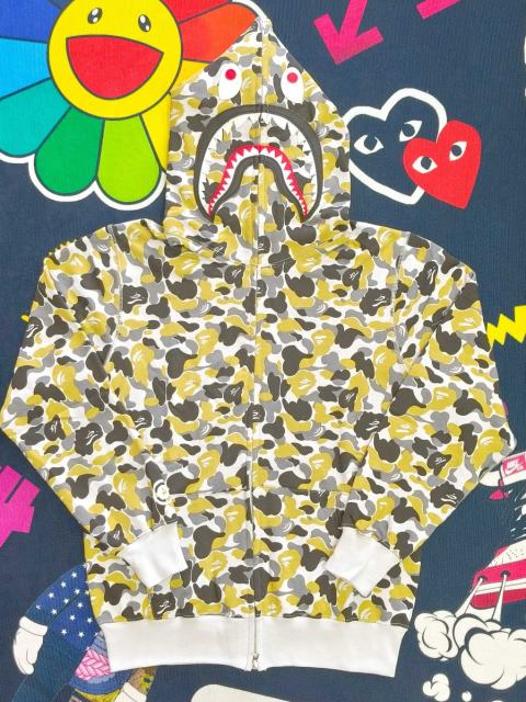 [Best Quality] 1:1 Bape Double Hood GINZA Limited Green Camo Shark Hoodie