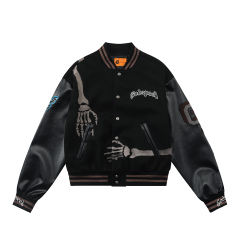 28485548 Back Skeleton Embroidered Baseball Jacket 2 colors