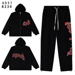 28481749 Minimalist Logo Print Zipper Hoodie & Pants Set 4 colors