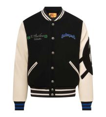 28485555 Dog Head Moon Embroidered Baseball Jacket