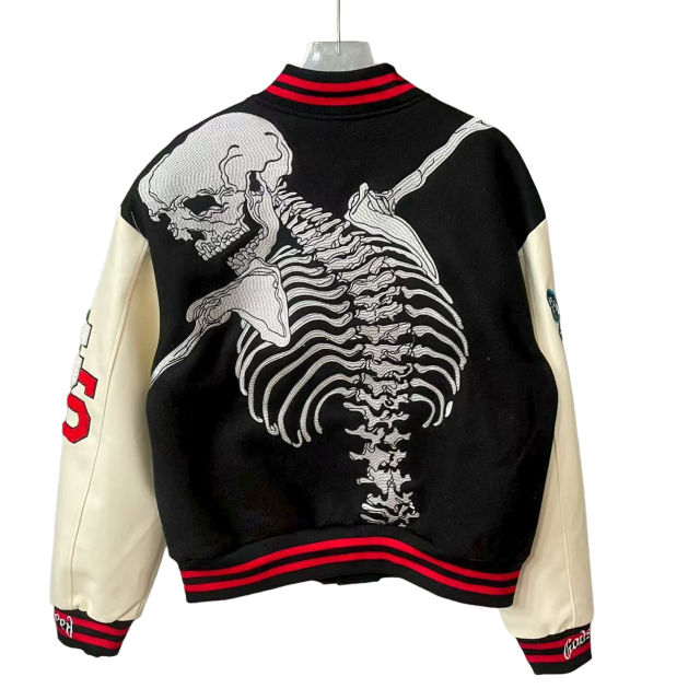 28485548 Back Skeleton Embroidered Baseball Jacket 2 colors