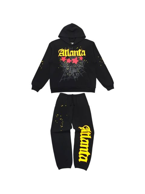 1:1 quality version Yellow lettered Atlanta print Hoodie & Pants Set