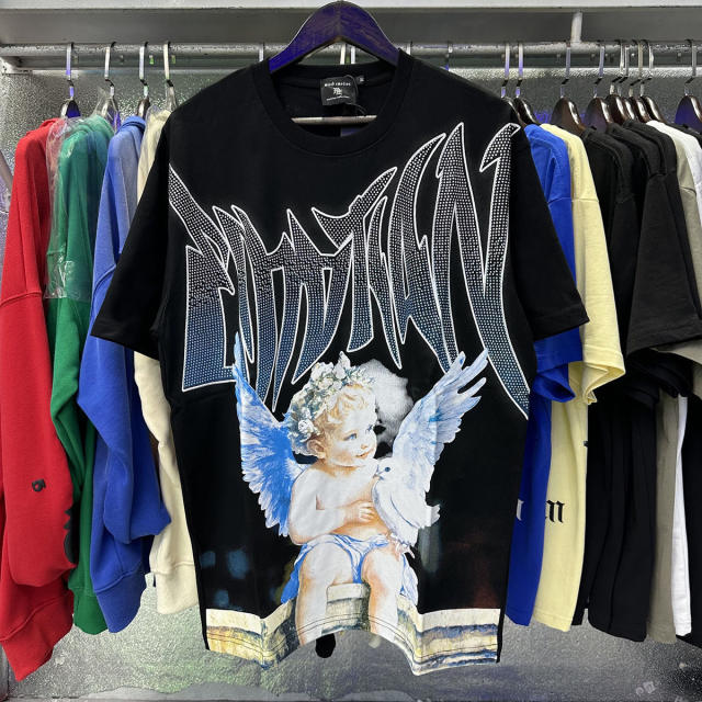 Mixed Emotion Angels Rhinestone  Print Tee