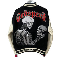 28481821 Skull Letter Embroidered Baseball Jacket