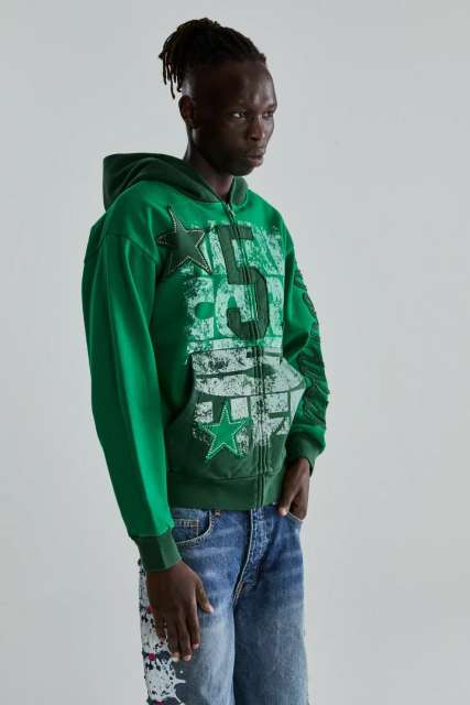 1:1 quality version 28478613 Patchwork Embroidery Rhinestone Five-Pointed Star hoodie