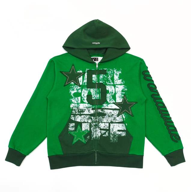 1:1 quality version 28478613 Patchwork Embroidery Rhinestone Five-Pointed Star hoodie