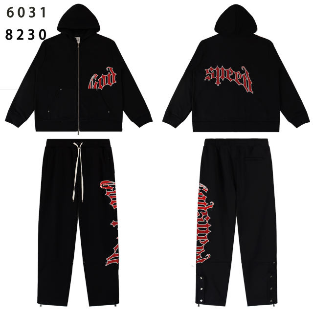 28481749 Minimalist Logo Print Zipper Hoodie & Pants Set 4 colors