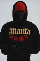 1:1 quality version Yellow lettered Atlanta print Hoodie & Pants Set