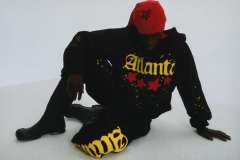 1:1 quality version Yellow lettered Atlanta print Hoodie & Pants Set