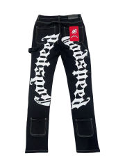 1:1 quality version 28485610 Color-Blocked Letter Print Jeans