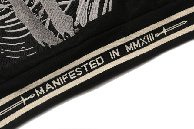 28481821 Skull Letter Embroidered Baseball Jacket
