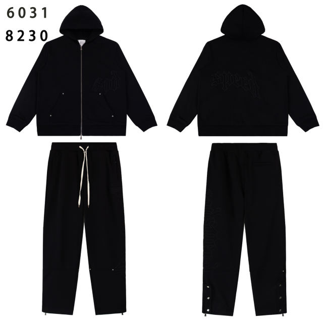 28481749 Minimalist Logo Print Zipper Hoodie & Pants Set 4 colors