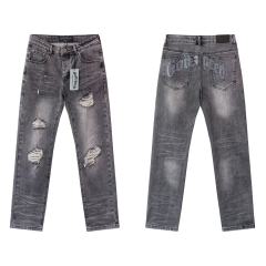 28346713 Letter Print Ripped Jeans