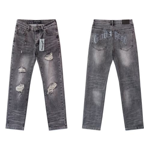 28346713 Letter Print Ripped Jeans