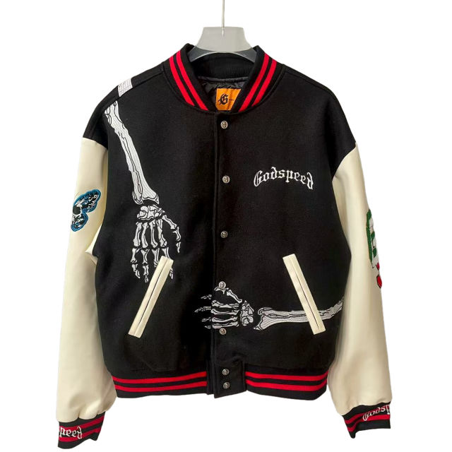 28485548 Back Skeleton Embroidered Baseball Jacket 2 colors