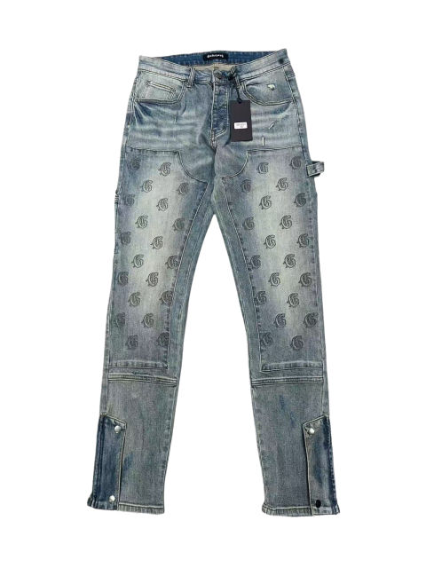 1:1 quality version 28487771 G-Letter Embroidered Distressed Jeans